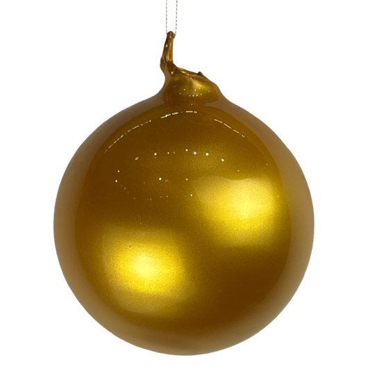 5" Gold Gilded Glass Ornament