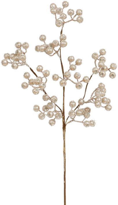 Champagne cluster berry spray, 21 inch, for Christmas decorating