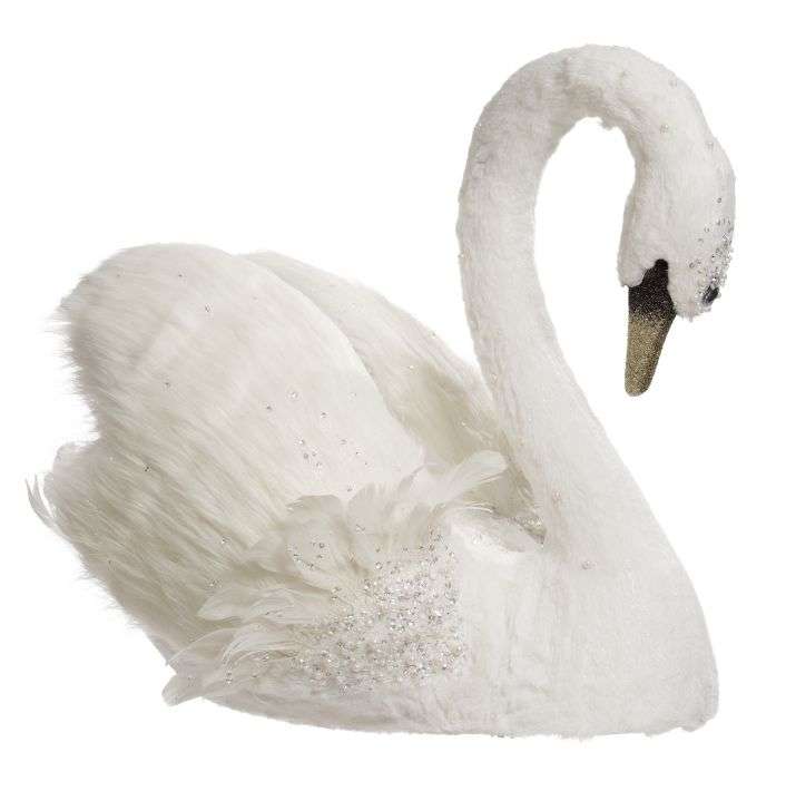 White swan figurine with a gracefully curved neck.
