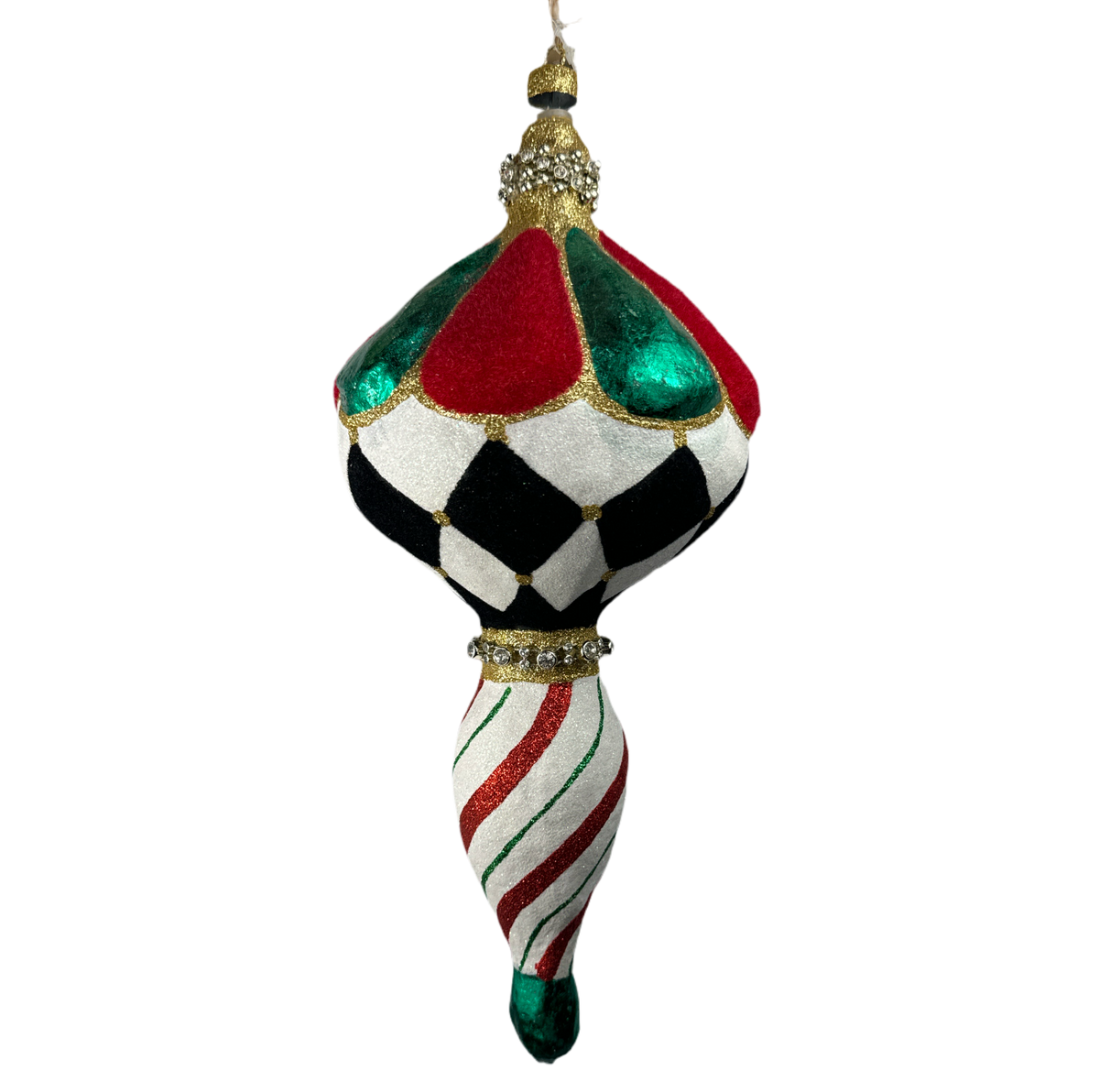 glitter finial ornament for holiday decorating