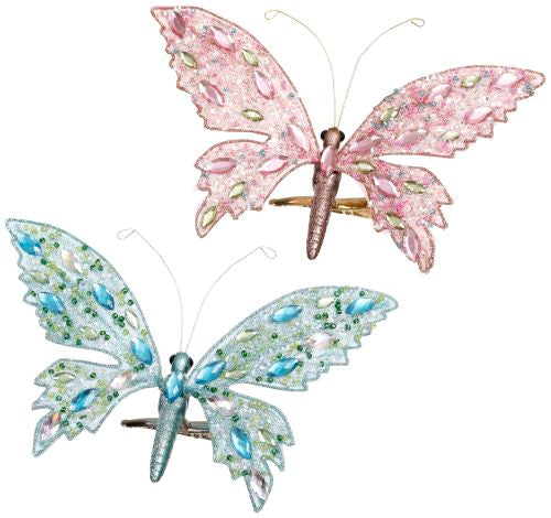 6" Butterfly Sparkling Blue/Pink