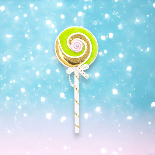 19" Green Swirl Lollipop Pick
