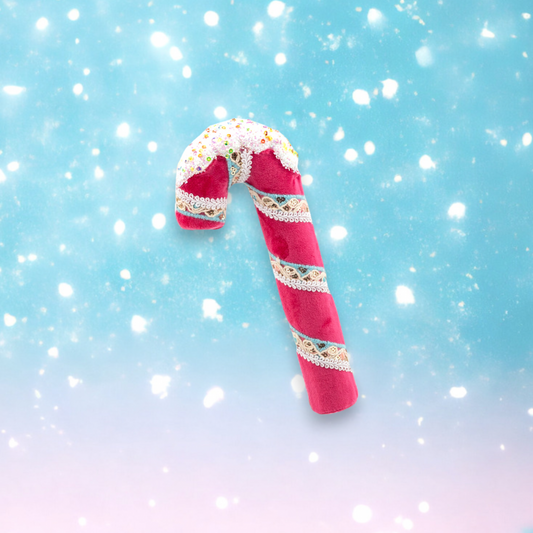 8" Pink Candy Cane Ornament