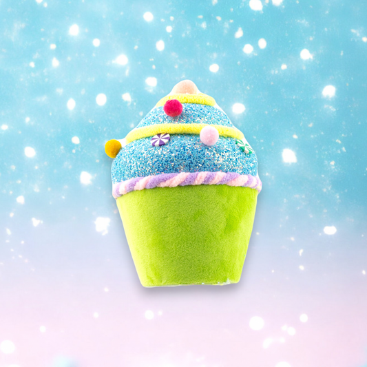 6" Green/Blue Cupcake Ornament