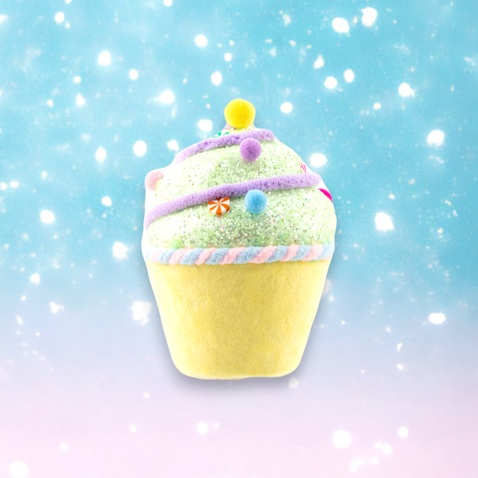 6" Yellow/Green Cupcake Ornament