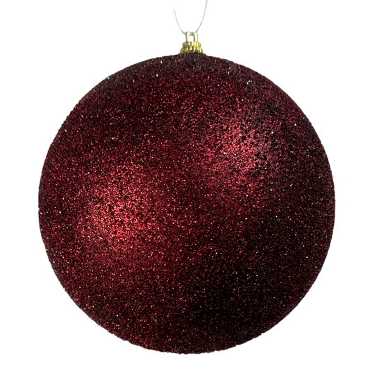 5" Glitter Burgundy Ball Ornament