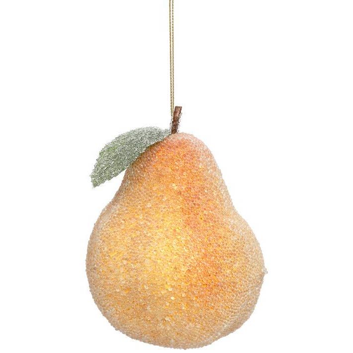 4” Pear Frosted Ornament