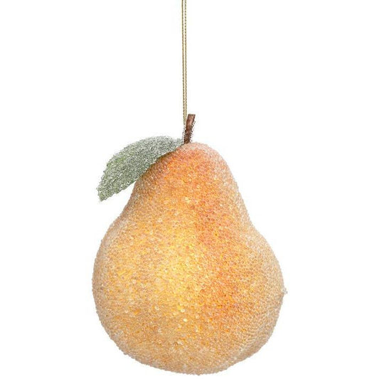4” Pear Frosted Ornament