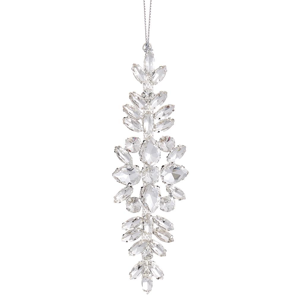 Clear rhinestone drop ornament, 6 inches