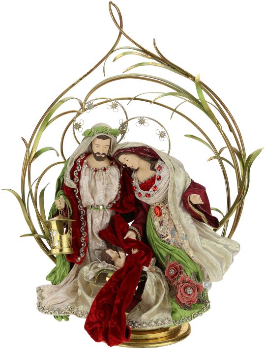 Red creche holy nativity sets, 29 inch, for Christmas decorating