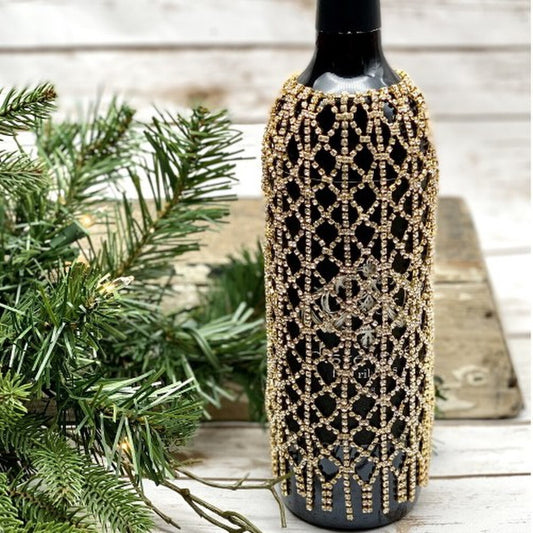 8" Wine Veil Jeweled Gold