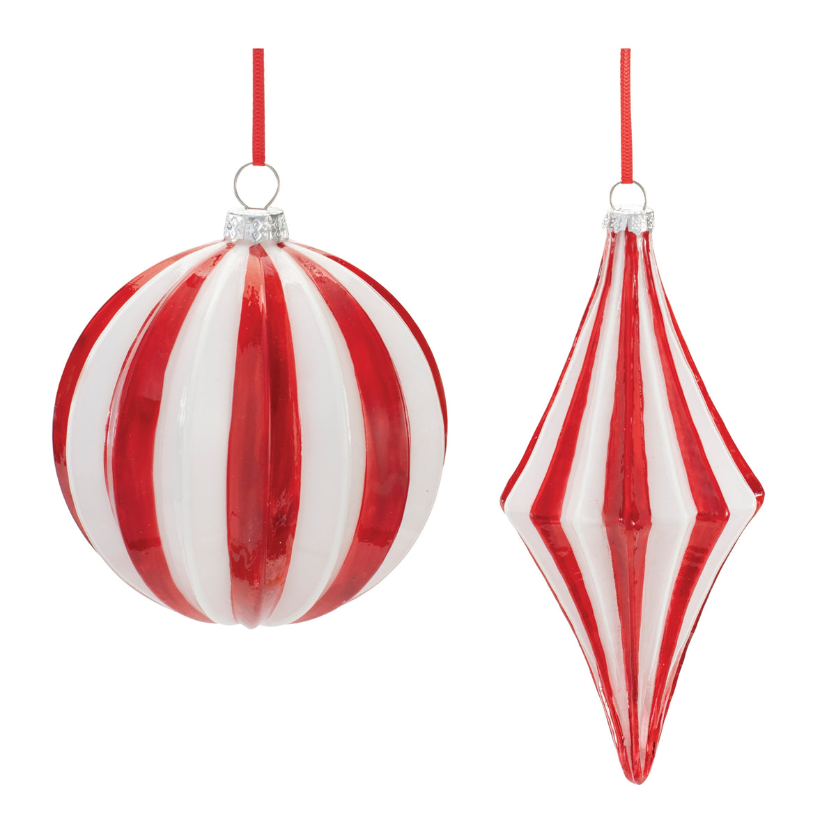 4-6" Peppermint Glass Ornament
