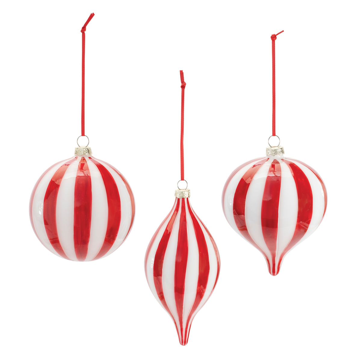 4-6" Peppermint Glass Ornament
