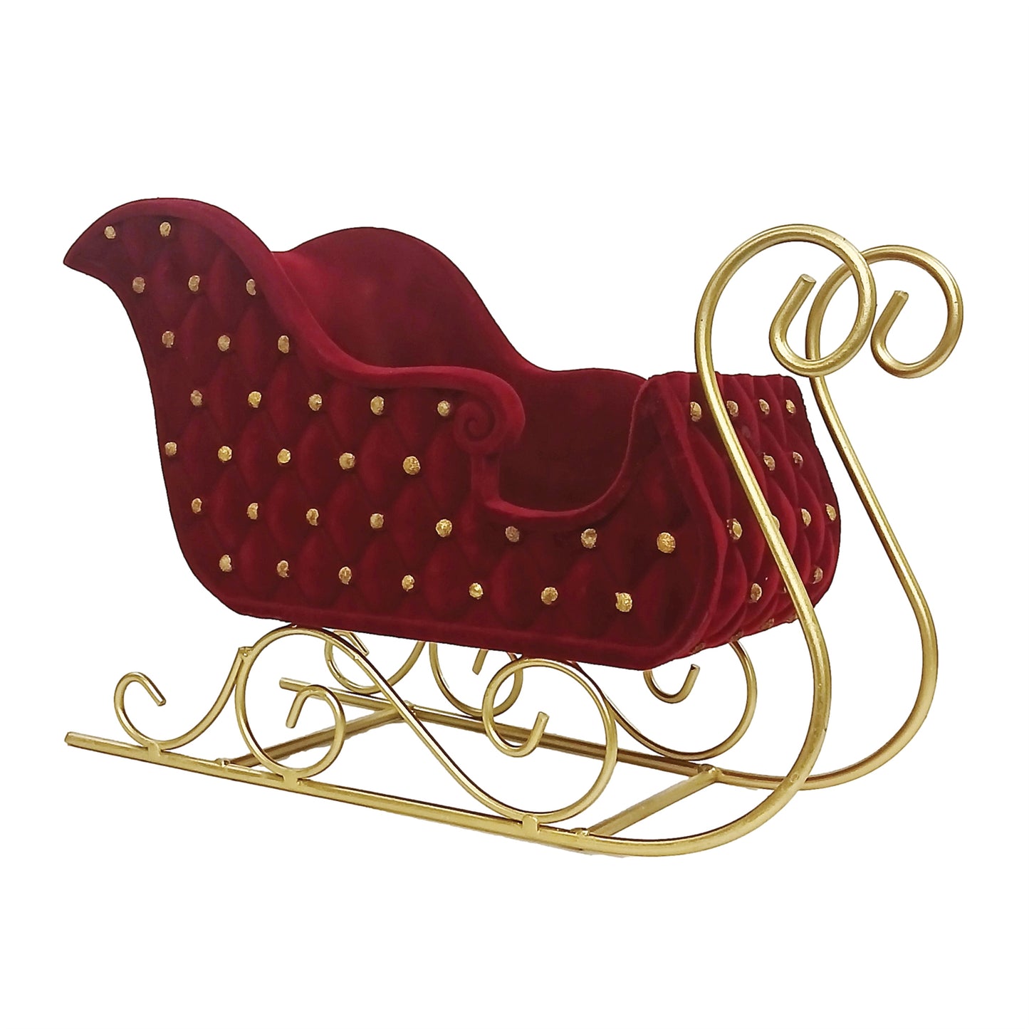 12x8" Sleigh Red Gold