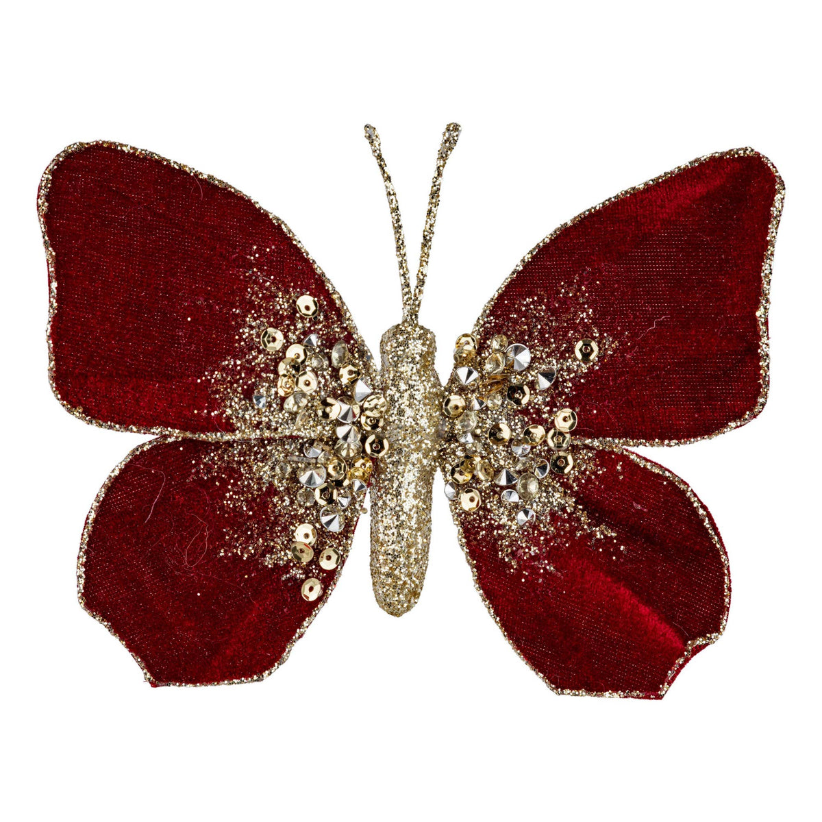 5” Butterfly Burgundy Gold Glitter | Evis Design