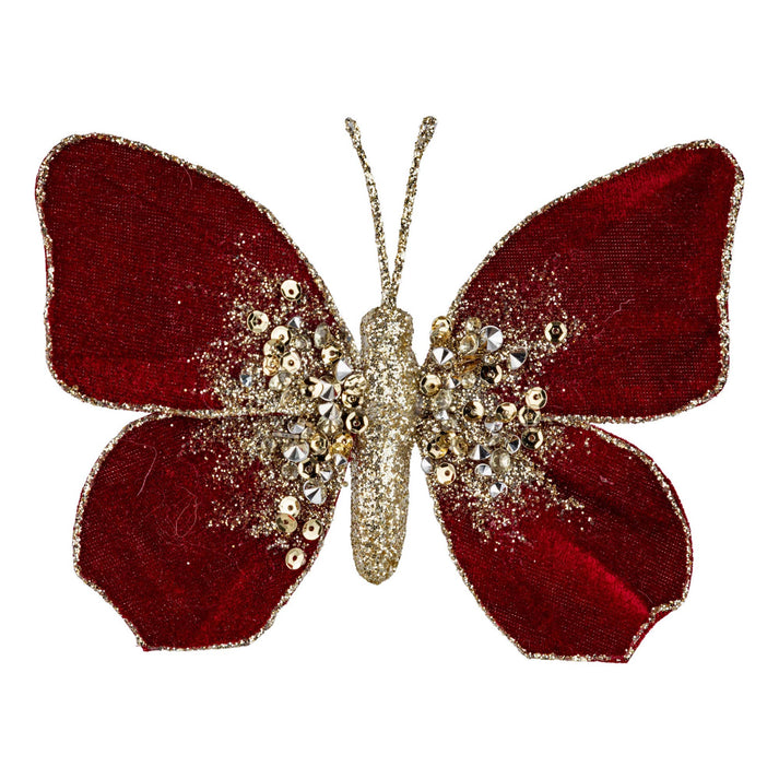 5” Butterfly Burgundy Gold Glitter | Evis Design