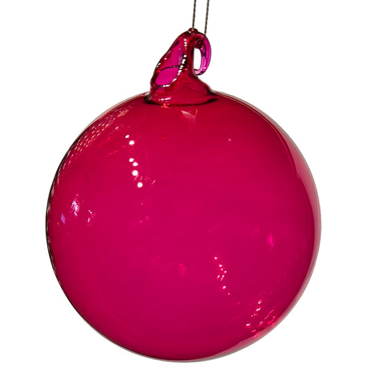5" Hot Pink Crystalline Glass Ornament