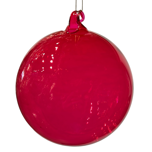 6'' Hot Pink Crystalline Glass Ornament