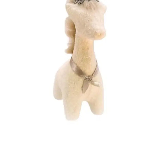 6" Giraffe Cream Ornament
