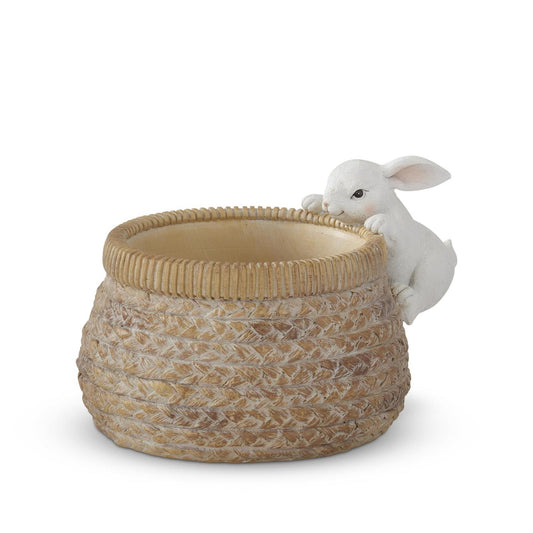 6" Basket Bunny Resin