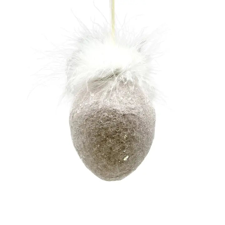 5" Blush Egg Feathers Ornament