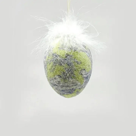 4" Mint Purple Egg Feathers Ornament
