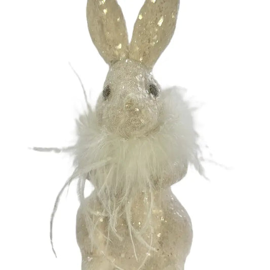 9" Pink Rabbit w/ Feathers