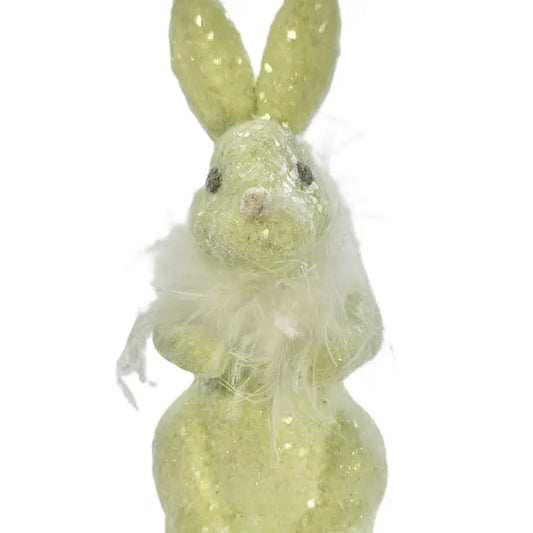 9" Mint Rabbit w/ Feathers