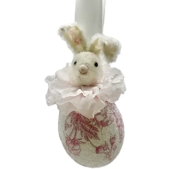9" Pink Bunny Egg Ornament