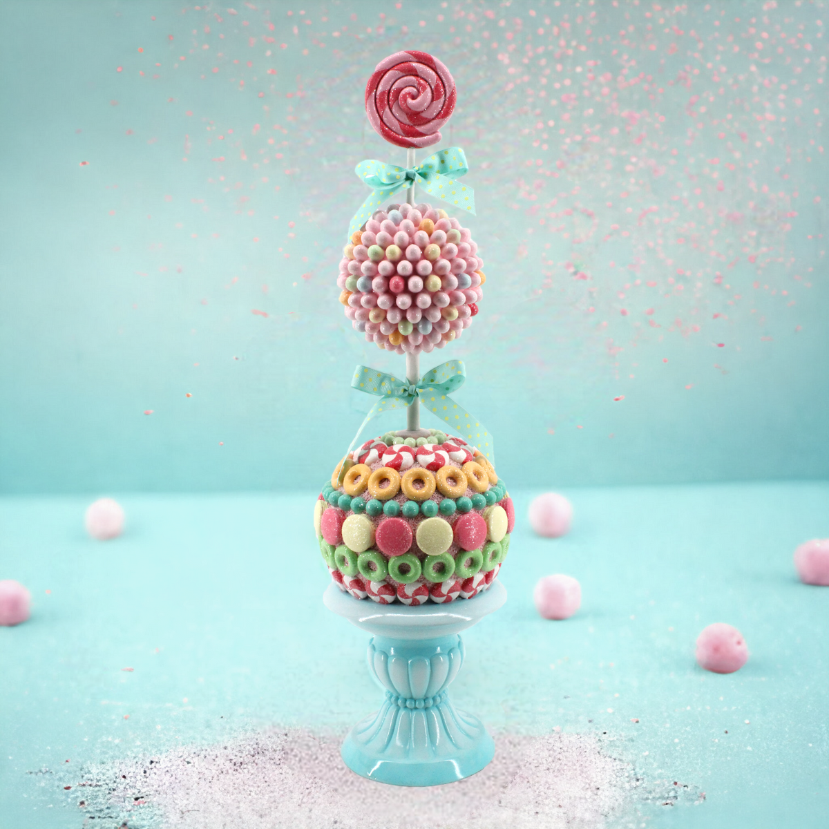 28" Candy Topiary Pink Blue
