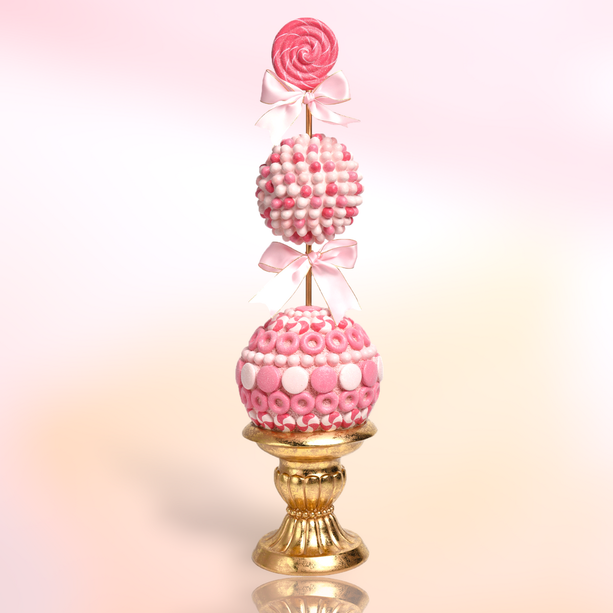 28" Candy Topiary Pink Gold