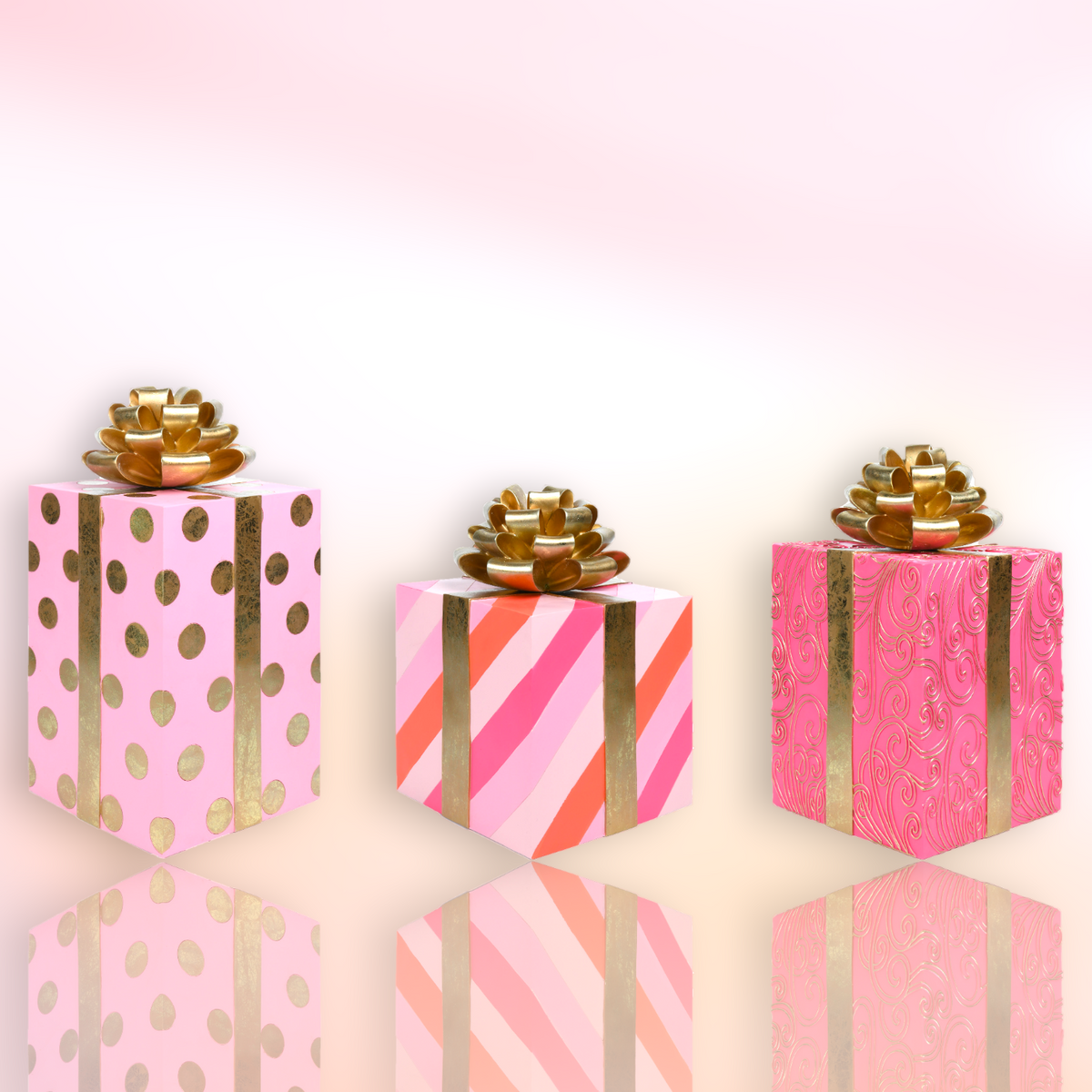 12" Gift Box Pink Gold
