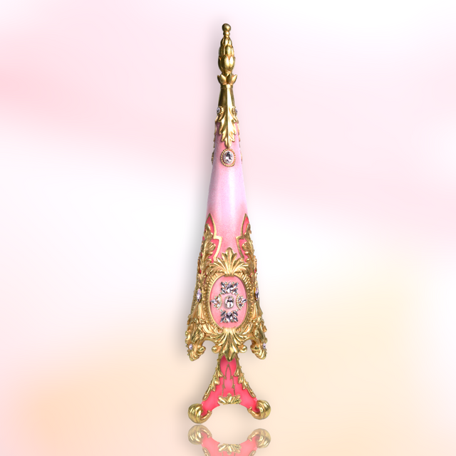 3' Cone Tree Pink Gold