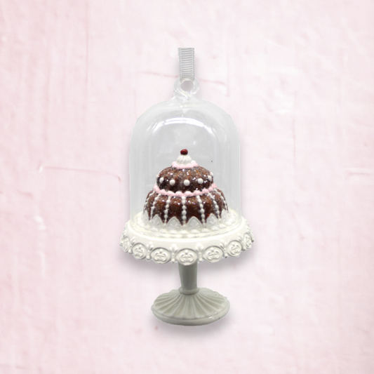 4.5" Cake Cloche Gingerbread Ornament