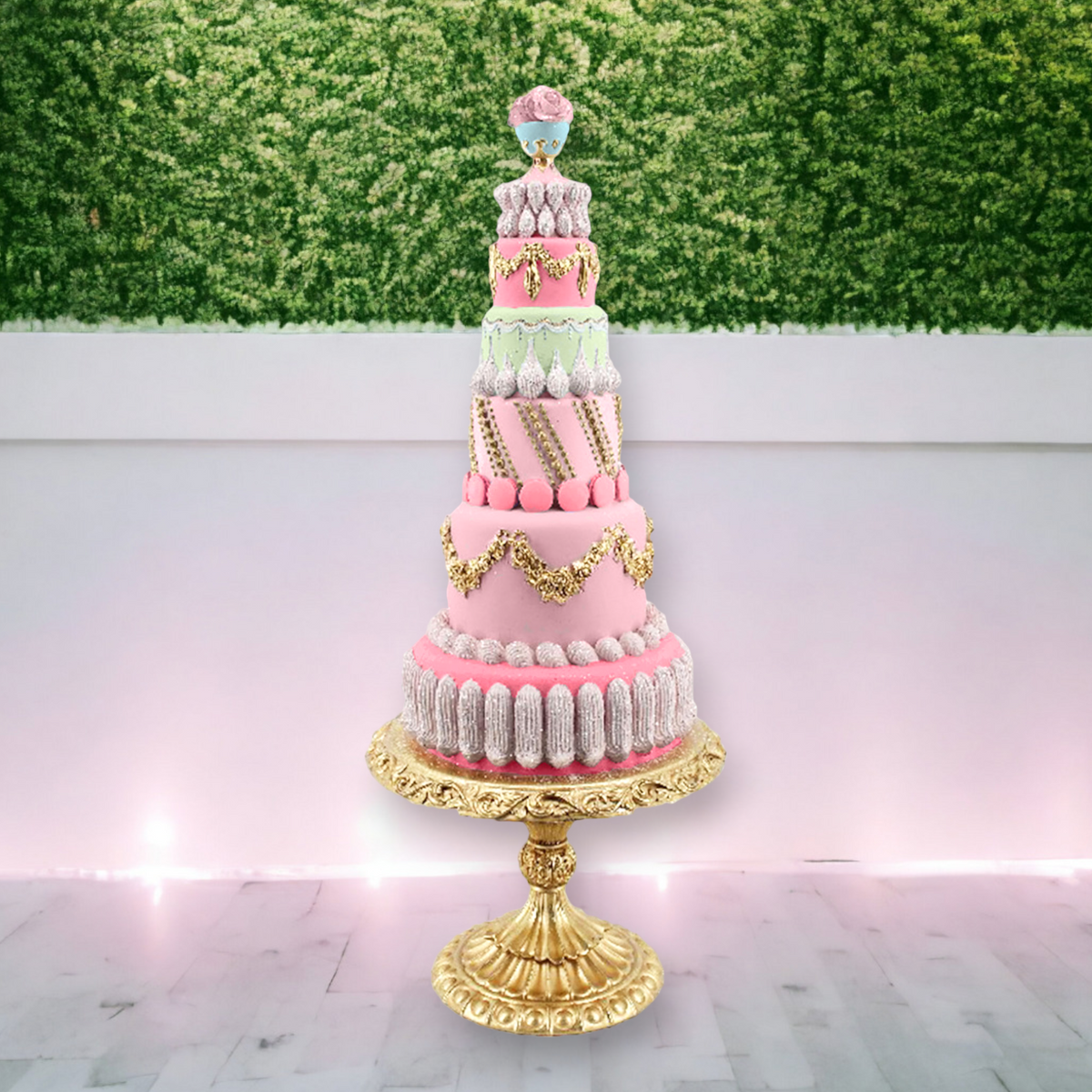 23'' Cake Pink Gold Topiary