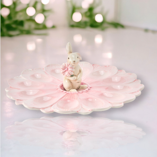 12" Bunny Egg Platter Pink