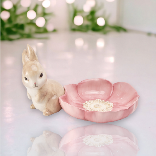 9" Bunny Petal Bowl Pink