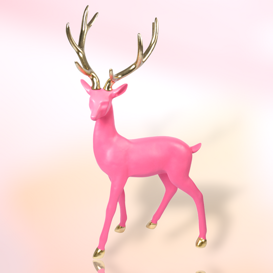 5' Pink Deer Standing