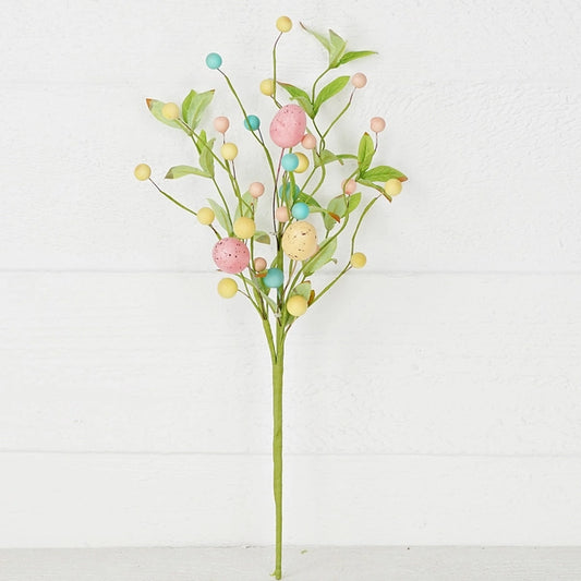 15" Pick Pastel Eggs Willow Leaves