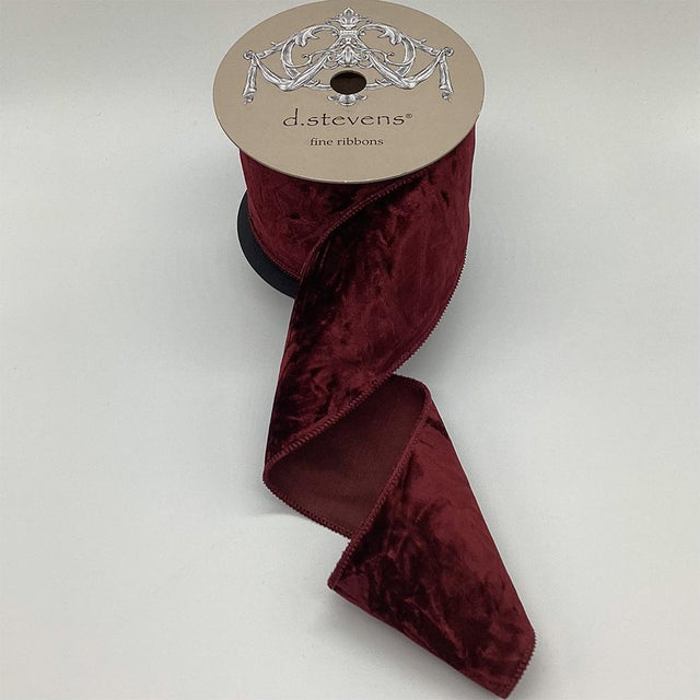 4”x10Y Velvet Burgundy Ribbon