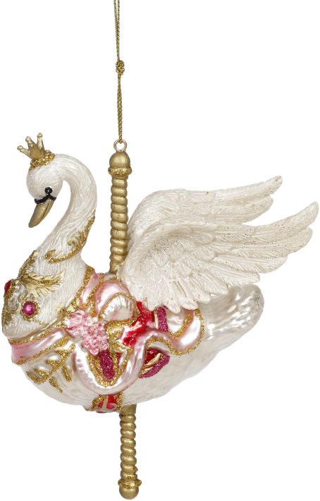 6" Swan Carousel Ornament