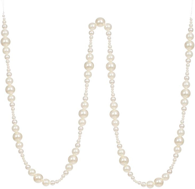 Pearl garland with luminous draped beads.