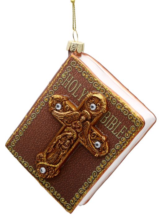 4" Holy Bible Glass Ornament