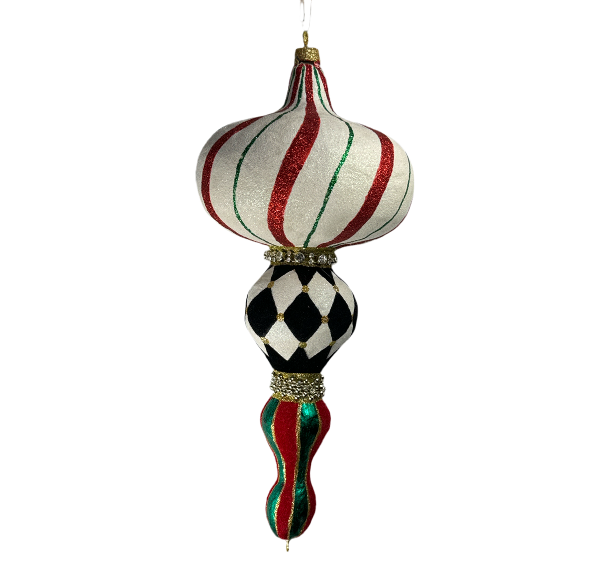 glitter finial ornament for holiday decorating