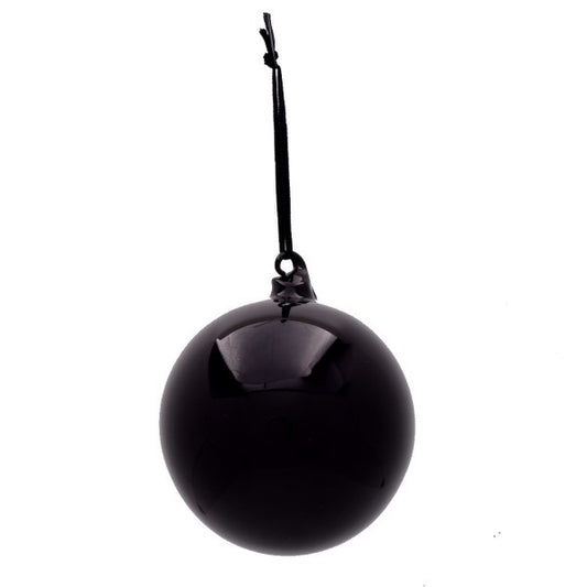5" Black Glass Ball Ornament