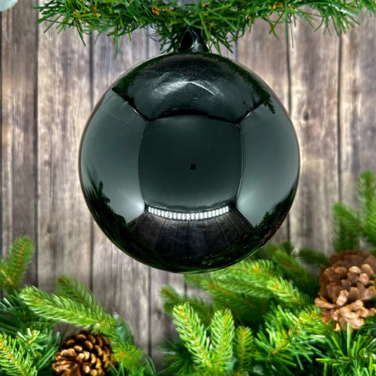 6" Black Glass Ball Ornament