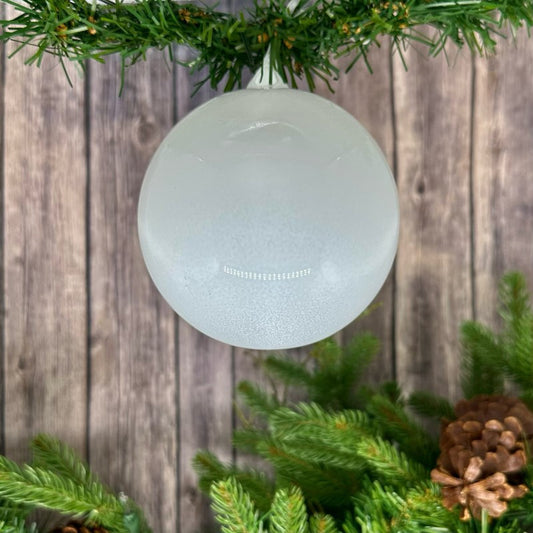 120mm White Glass Ball Ornament