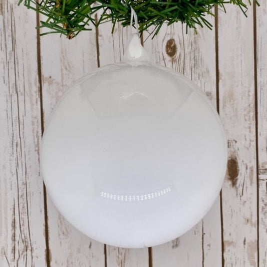 150mm Shiny White Glass Ball Ornament