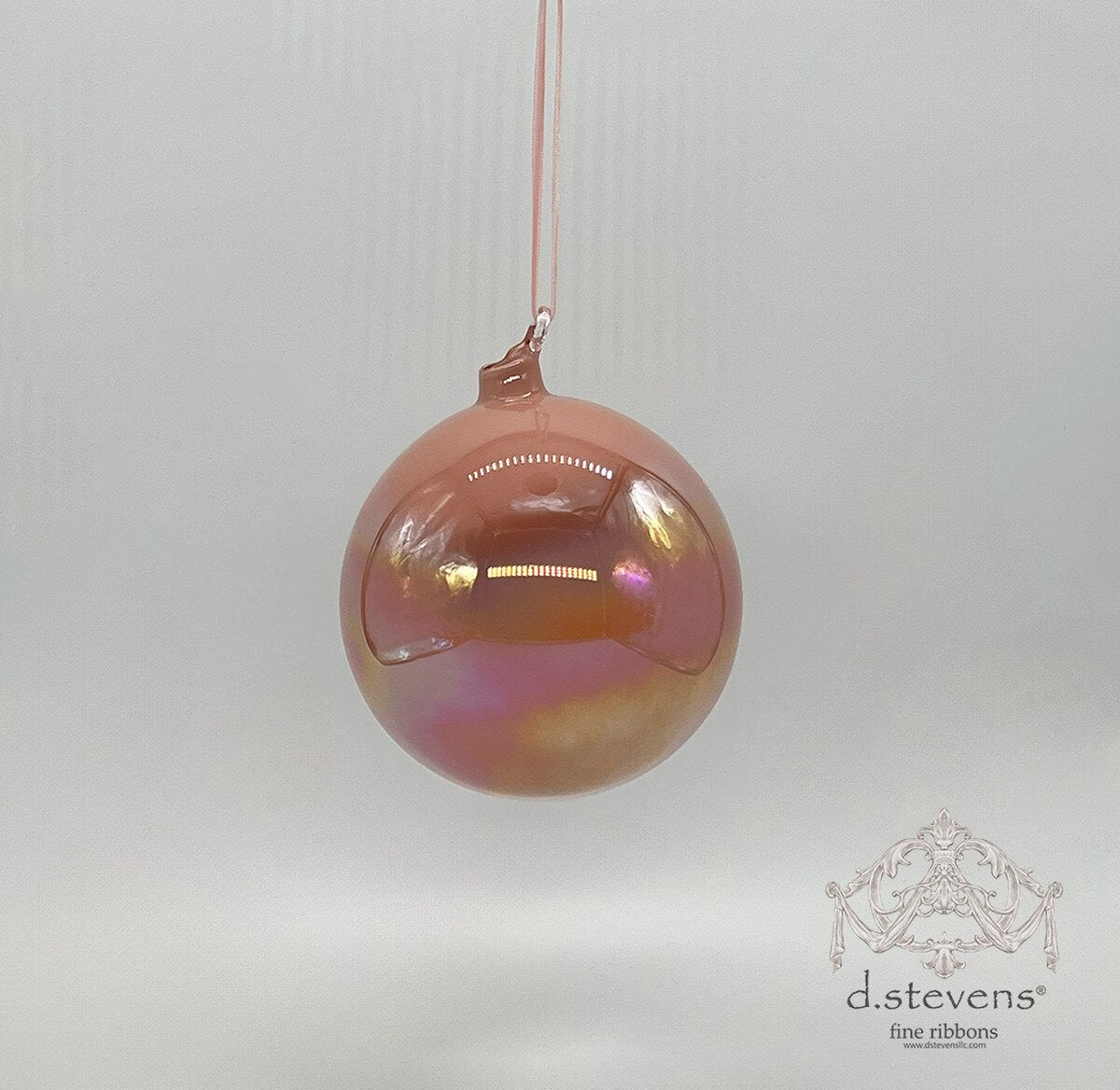 120mm Coral Iridescent Glass Ball Ornament