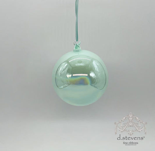 4" Seafoam Iridescent Glass Ball Ornament